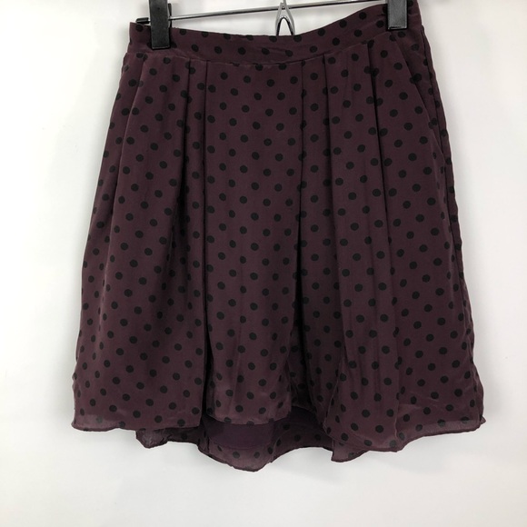 Madewell Dresses & Skirts - Madewell Premiere Miniskirt Polka Dot Plum Black